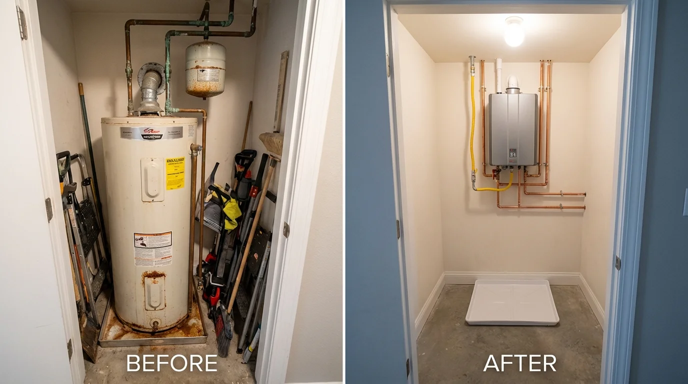 Tank water heater versus wall-mounted tankless unit comparison for Gaylord, MN homeowners